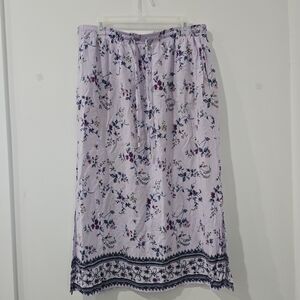 A New Look Company Purple Floral Flowy Y2K Skirt - Size 1X